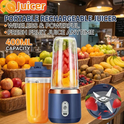 New 400ML Fruit Electric Juicer Food Milkshake Mixer Machine Portable Juicer Maker Double Cup Multifunction Household Blender