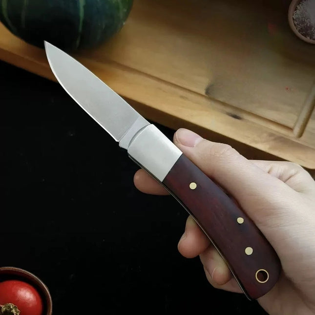 New Outdoor Foldable Wooden Fruit Knife for Home Kitchen, Portable Peeler for Fruits and Vegetables, Compact Travel Fruit Peeler
