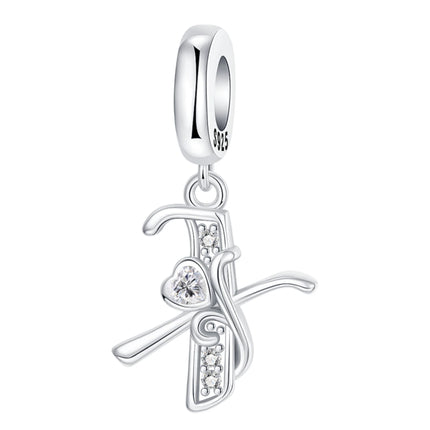925 Sterling Silver  A-Z 26 English Letters Retro Fashion Pendant Fit Original Bracelet Charm Beads Necklace Diy Female Jewelry