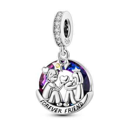 100% 925 Sterling Silver Blue Crystal Life Tree Angel Star Moon Pendants Charms Fit Qikaola 925 Original Bracelets DIY Jewelry