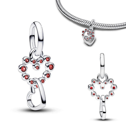 2026 New Original 925 Sterling Silver Key Butterfly Heart-shaped Bead Pendant fit Women's DIY Bracelets Necklaces Jewelry Gifts