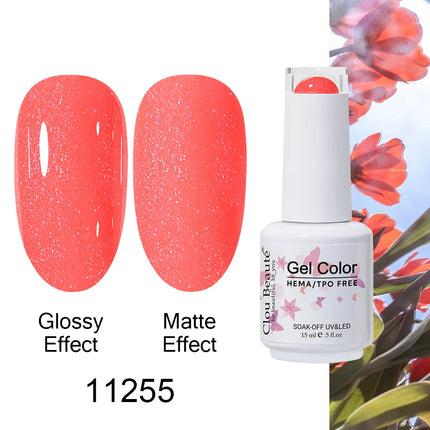 Clou Beaute 15ml HEMA TPO FREE Color Gel Nail Polish Nude Pink Red Green Collection Nail Gel Polish Glitter Soak Off UV LED Gel