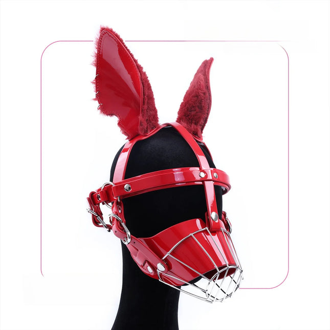 Sexy Leather Puppy Girl Lingerie Dog BDSM Human Muzzle Sex Toy Slave Cosplay Mask Roleplay Erotic Halloween Christmas for Unisex