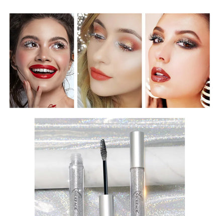 NICEFACE Diamond Twinkle Mascara with Shining Particles Quick Drying Film Forming Sparkling Diamond-like Dazzling