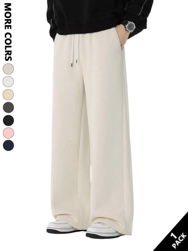 Men's Solid Color Casual Pants, Comfortable and Breathable, Straight-Leg for a Neat Look, Suitable for Daily Commuting, Casual Dates, Gatherings with Friends, Weekend Trips, Street Wear, and Short Trips