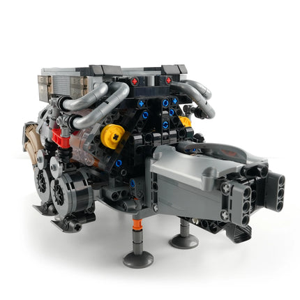 Simulation Scale Cars W16 Engine Model Building Blocks with Motor Driven V8/V12 10088/10131 Assembly Ornaments MOC Bricks Gifts