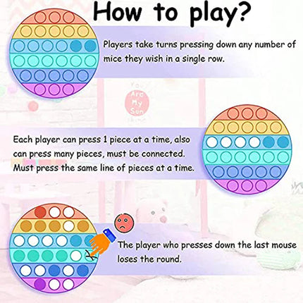 Letter A-Z Rainbow Square Fidget Toys Number Learning Teaching Tool Push Bubble Stress Relief Sensory Toys for Boys and Girls
