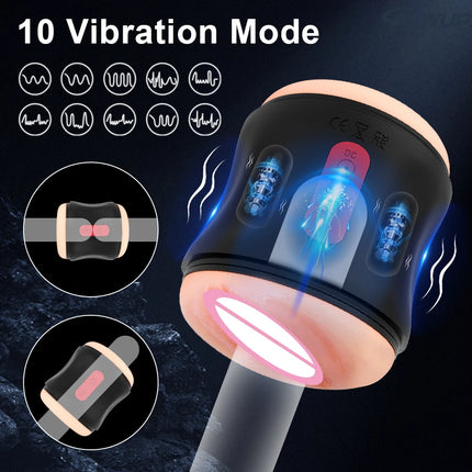 Male Masturbator Automatic Vibration Vagina Blowjob Machine Soft Pussy Penis Pump Masturbation Cup Sex Toys for Men Sex Machine