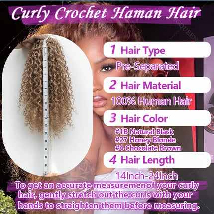 Blonde Feather Crochet Bundles Human Hair Miracle Knots Deep Wave Extensions Lightweight Pre Separated Crochet Hair For Braids