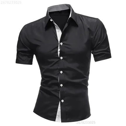 Men's casual business short-sleeved shirt, single-breasted button-down Hawaiian shirt versatile short-sleeved shirt XS-6XL size
