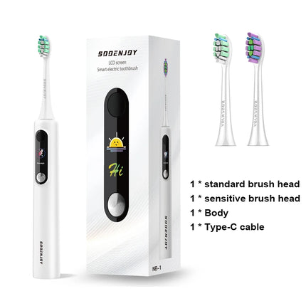 SOOENJOY Sonic Electric Toothbrush Smart LCD Screen Sonic Tooth Brush DIY Mode Automatic Cleaner Adult NB-1 Teethbursh