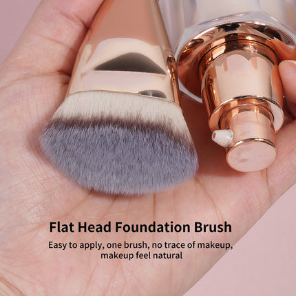 MAANGE 4pcs Main Makeup Brushes Set Flat Top Foundation Brushes Angled Contoured Brush Dense Bristle Face Makeup Tool for Beauty