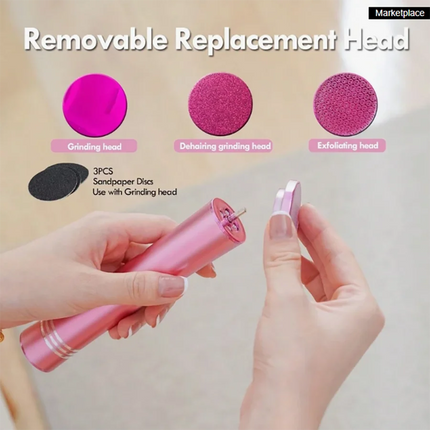 Rechargeable Electric Foot File, Wireless Callus Remover With 3 Replacement Heads And 3 Sandpapers, Multifunctional Personal Foo