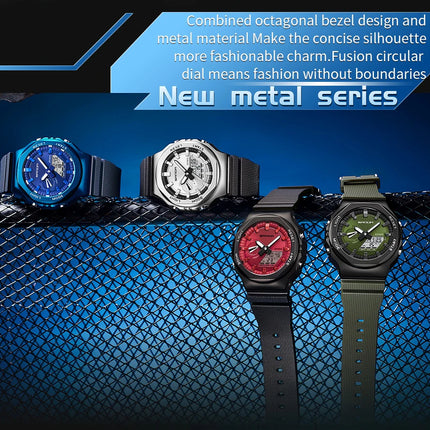 SANDA 3167 Top New Style Men's Casual Military Outdoor Sport Wrist Watch Quartz 50M Waterproof Fashion Dual Display Men's Watch