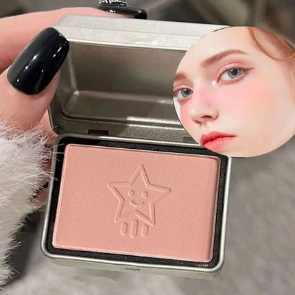 4 colors available iron box monochrome blush, peach color brightening skin tone matte blush plate, modify the outline color does