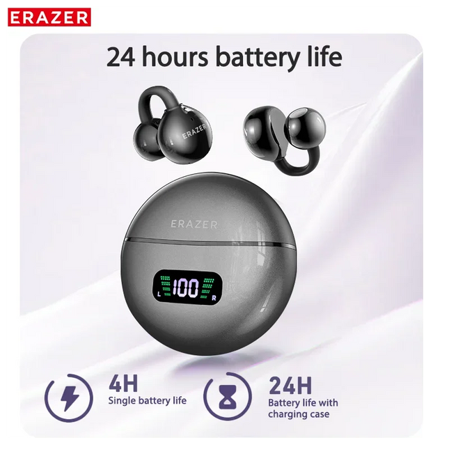 ERAZER XF55 Bluetooth V6.0 AI Earphones Noise Redution OWS Ear clip Headsets Wireless Headphones Translator Earbuds Longlife