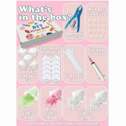 TPR DIY Ball Shell Kit Round Refillable DIY Stress Ball Making Kit Tear Resistant Stretchy Ball Maker Kit