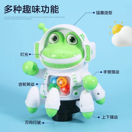 Electric space crocodile toy for children to sing and dance, 1-3 year old baby puzzle, omnidirectional walking fish