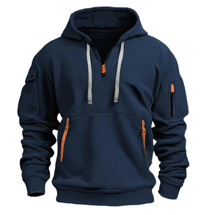 2025 Autumn/Winter Men's New Multi Pocket Zipper Decoration Men's and Women's Fashion Sportswear Casual Sports Hoodie