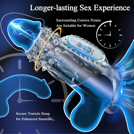 Vibrating Cock Ring For Men Silicone Penis Vibrator Intense Mens Vibrator Longer Harder Stronger Erection Adult Sex Toy For Men