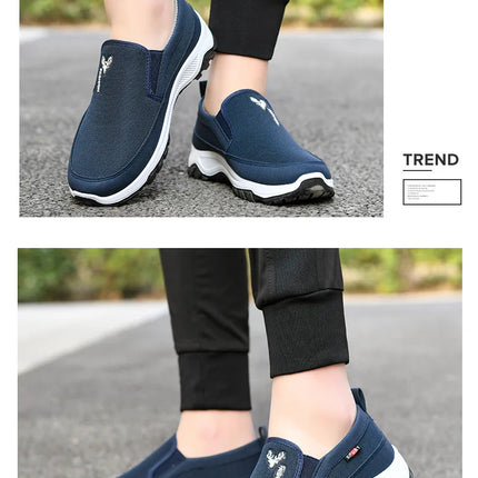 Men Running Hiking Sneakers Breathable Orthopedic Travel Plimsolls Slip On Comfortable for Outdoor Activity Hiking Walking