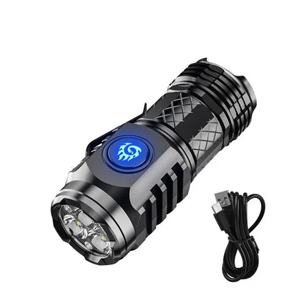 Mini Flashlight 9 LED Strong Light Lantern Long Range Rechargeable Pocket Lamp Outdoor Portable Camping Hiking Light