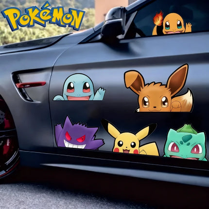 20styles Pokemon Car Stickers Anime Figure Pikachu Gengar Eevee Charmander Cute Cartoon Doll Creative Sticker Birthday Gifts