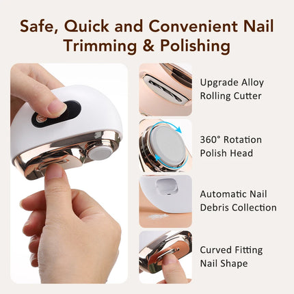 Electric Nail Clippers Automatic Anicure Trimmer With Light Adult Baby Fingernail Toe Scissors Pedicure Polishing Nails Cutter