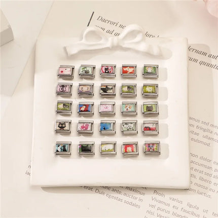Y2K Cute Funny Sofa Cats Dogs Italian Charm Fit 9mm Stainless Steel Women DIY Bracelet Drop Shipping Fashion Jewelry Wholesale