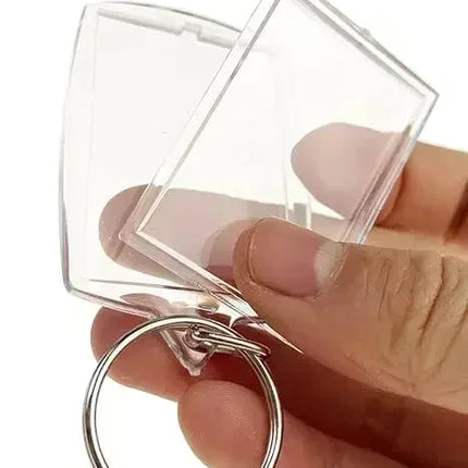 5/50pcs Transparent Rectangle Blank Clear Acrylic Insert Photo Picture Frame Keyring Keychain DIY Split Ring Key Chain Gifts