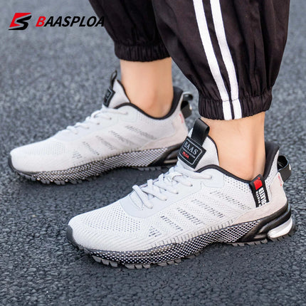 Baasploa Men Running Shoes Lightweight Breathable Jogging Sport Shoes Male Lace-up Fashion Comfort Casual Sneakers Non-slip