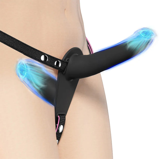 Double Penis Vibrator Dual Ended Strap-on Elastic Harness Belt Strap-On Dildo Adult Sex Toys for Women Couples Anal Soft Dildos