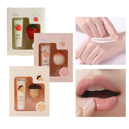 Hand Cream and Lip Balm Set - Nourishing Combo for Dry Hands & Lips