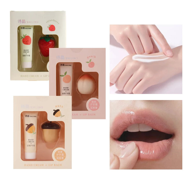 Hand Cream and Lip Balm Set - Nourishing Combo for Dry Hands & Lips