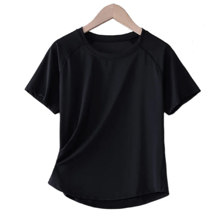 DRUR Women Sports T-shirt Short Sleeve Quick Dry Loose  Compression Shirt Female Summer Fitness Sweatshirt Running Gym Tops New