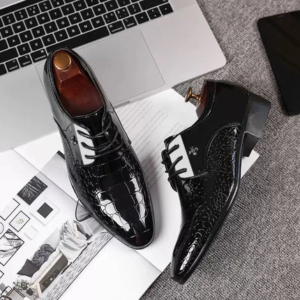 Men's Leather Shoes Black Soft Leather Soft Sole Spring And Autumn Best Man Men's Business Formal Wear Plus Size 38-48
