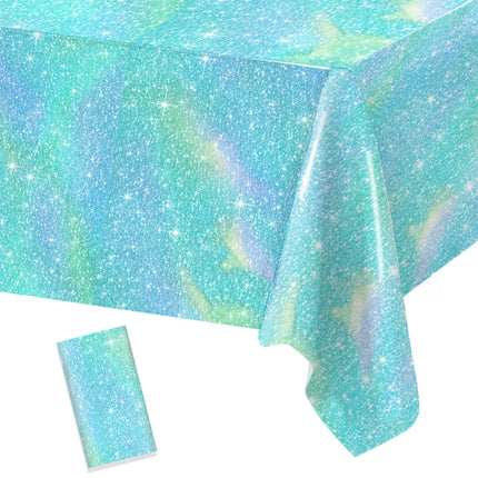 Purple Laser Disposale Tablecloth Happy Birthday Party Decoration Wedding Party Aluminum Film Table Cover Baby Shower Supplies