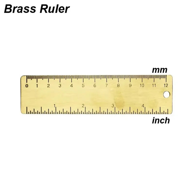 1pc Brass Vernier Caliper, Mini Precision Measuring Tool with Metric & Imperial Scale, Pocket Size Slide Gauge for DIY
