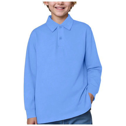 Boys POLO Shirts Teen Boy School Shirts Long Sleeve Lapel Kids Sports Tees Children Clothing Spring Autumn Boys Girls Shirts