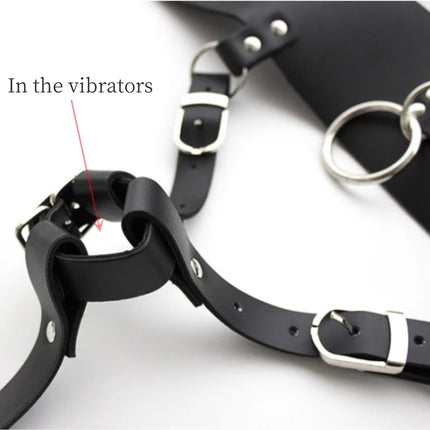 Leather Strap on Bdsm Bondage AV Vibrator Magic Wand Holder Belt Attachment Accessory fits Hitachi