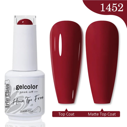 Arte Clavo Red Brown Gel Nail Polish 15ml Autumn Series Base Top Coat Soak Off UV Gel Semi Permanent Varnishes Design Nail Art