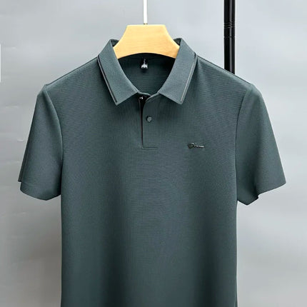 High-end luxury brand fashion hot diamond short sleeve Advanced printed POLO shirt summer new Korean version men's lapel T-shirt