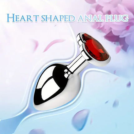 Anal Plug 3 Sizes Heart Metal Crystal Anal Plug for Women Removable Stainless Steel Butt Plug Men Stimulator Anal Sex Toys Dildo