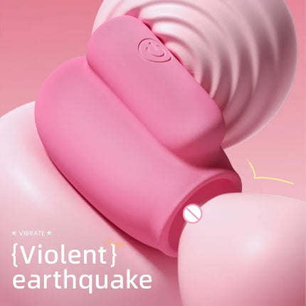 Ten Frequency Vibration Pink Silicone Nipple Sucking, Suitable for Both Men and Women, Licking and Masturbating Device, Sex Toys