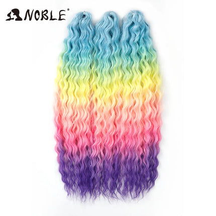Noble 24Inch 300g Crochet Hair Curl Hair Water Wave Ombre Blonde Twist Crochet Hair Braid Hair Deep Wave Braiding Hair Extension