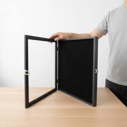 Badge Display Frame Transparent Front Medal Display Frame Badge Collector Box Dustproof Wall Mounted Collection Case