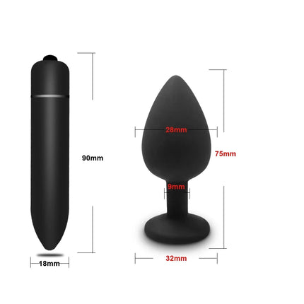 4pcs Soft Silicone Anal Plug Mini Erotic Bullet Vibrator Butt Plug Sex Toy for Men Women Gay Couples Anal Prostate Stimulator