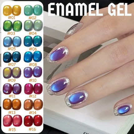 WS 10ml Light Flow Cat Magnetic Gel Nail Polish for Whitening in Autumn And Winter Semi Permanent Gel Manicure DIY Nail Art