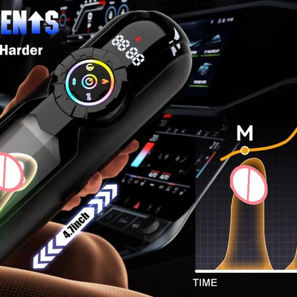 APP Intelligent Heating Suction Blowjob Masturbator for Men  LCD Display Telescopic Vibrating Masturbation Cup Pocket Pussy