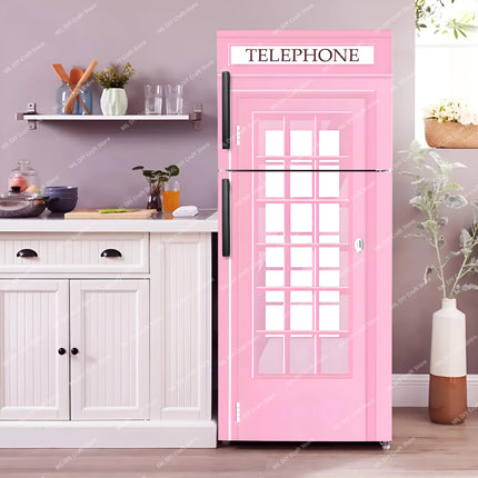 Coke Vending Machine Mural Refrigerator Door Art Mural Sticker Peel and Stick Phone Booth Coffee Wallpaper Fridge Door Decals